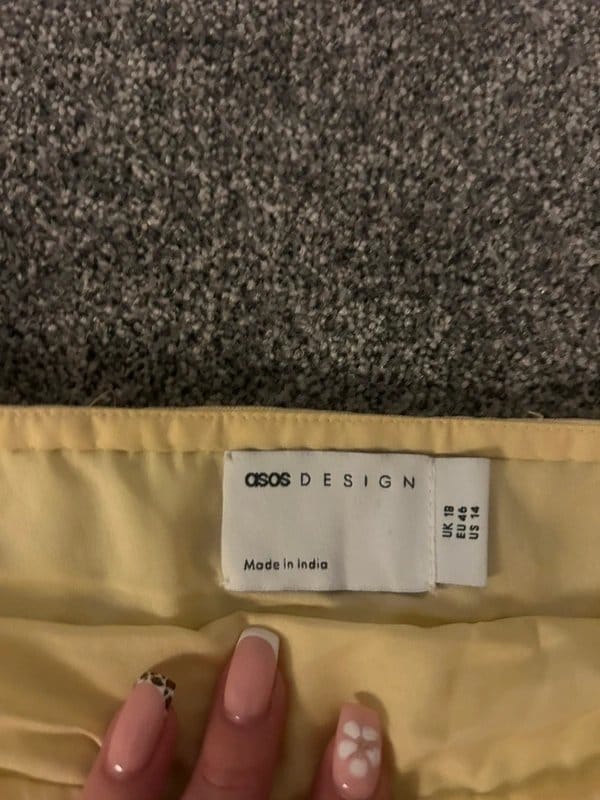 ASOS Design Butter yellow leaf/ sequin embellished skirt - 1
