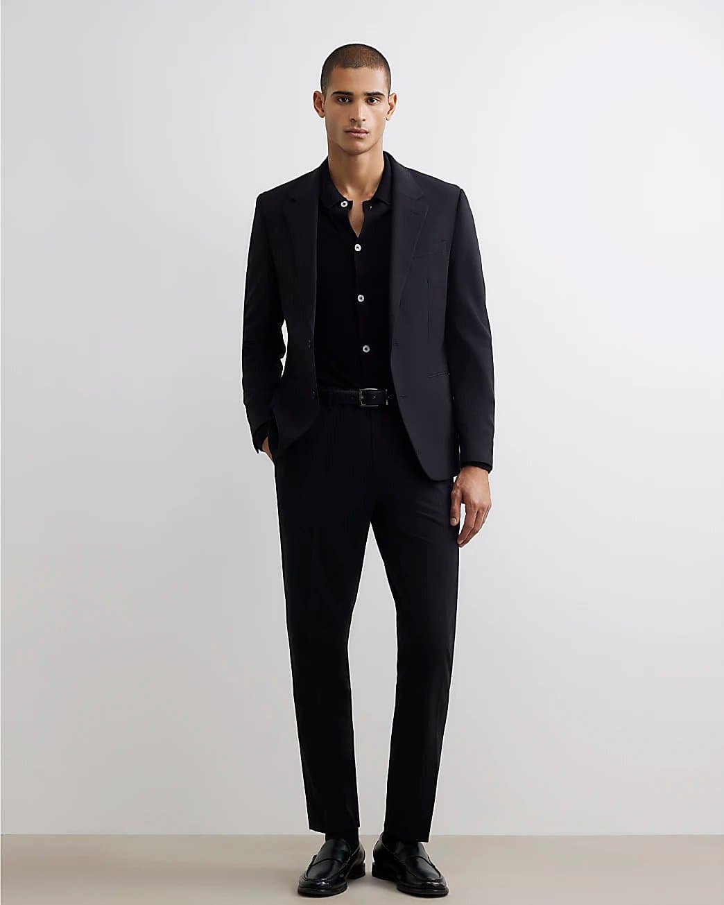 River Island Mens River Island Black Slim Fit Stretch Tailored Suit Trousers