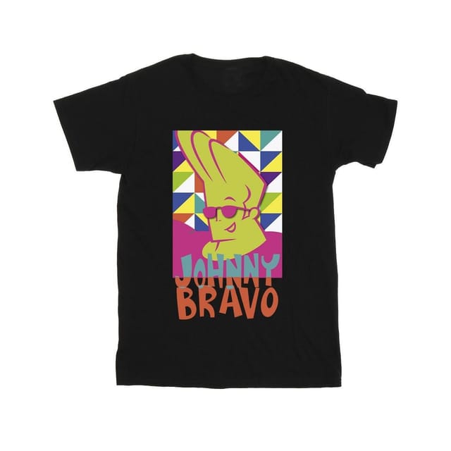Johnny Bravo Johnny Bravo Men's Multi Triangles Pop Art T-Shirt in Black - 2