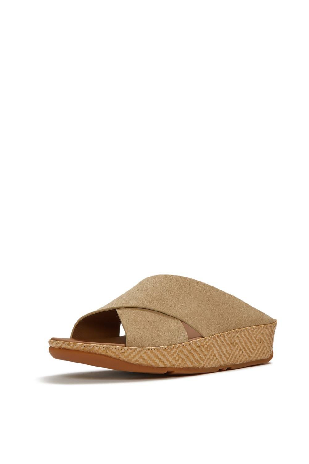 FitFlop FitFlop Women's Lulu Lux Graphic-Weave Slides in Camel - 4