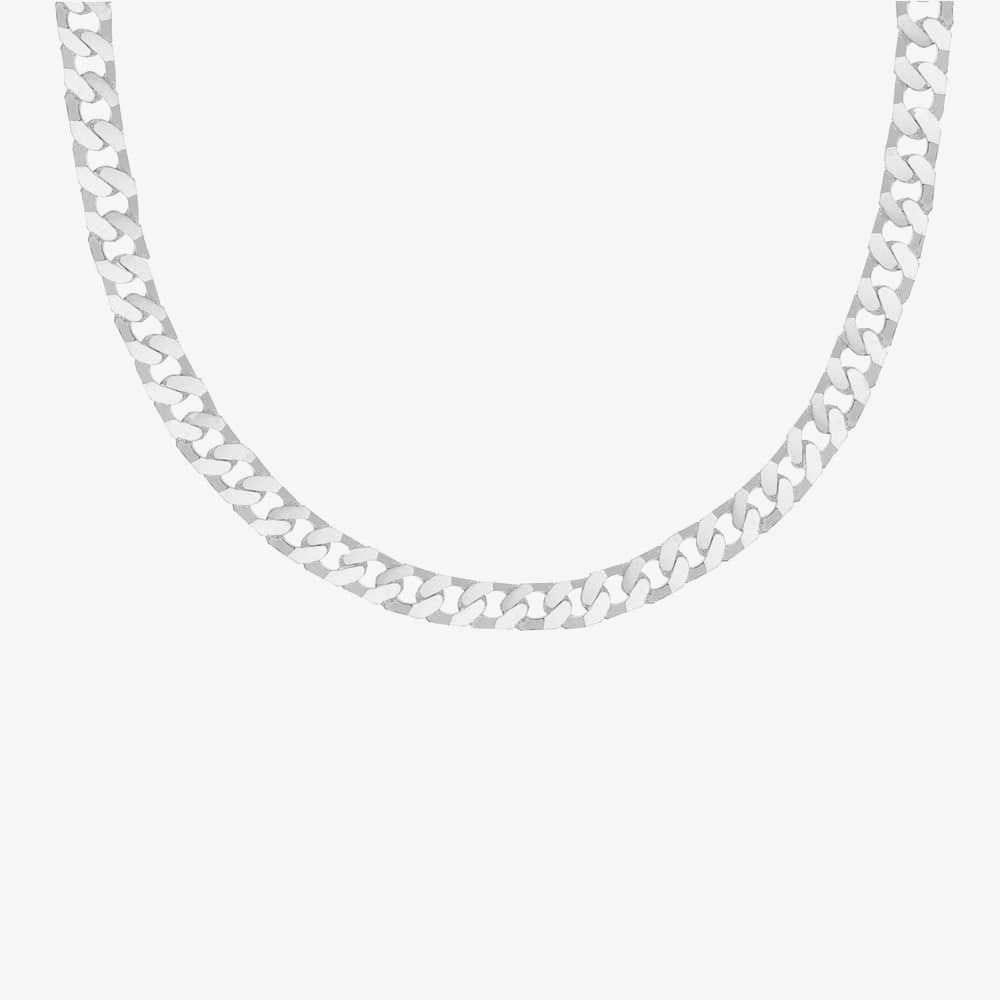 T.H.Baker T.H.Baker Men's Sterling Silver 22 Inch Flat Square Heavy Curb Necklace 8.13.7026