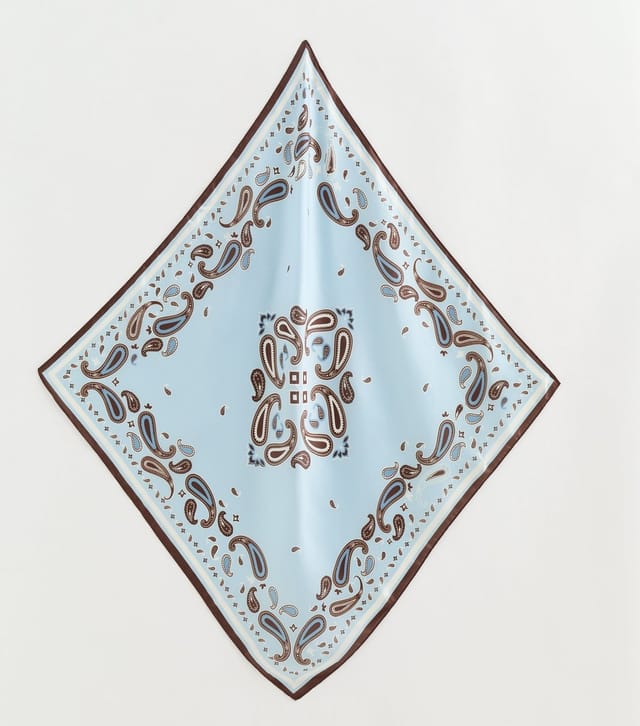 New Look Blue Paisley Print Satin Scarf New Look - 2