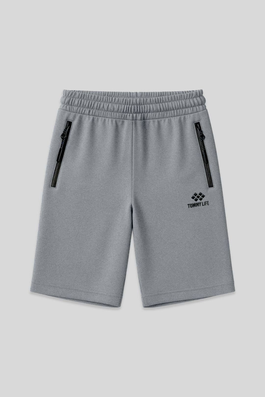 Tommy Life Men's Regular-Fit Knit Sweat Shorts in Light Grey