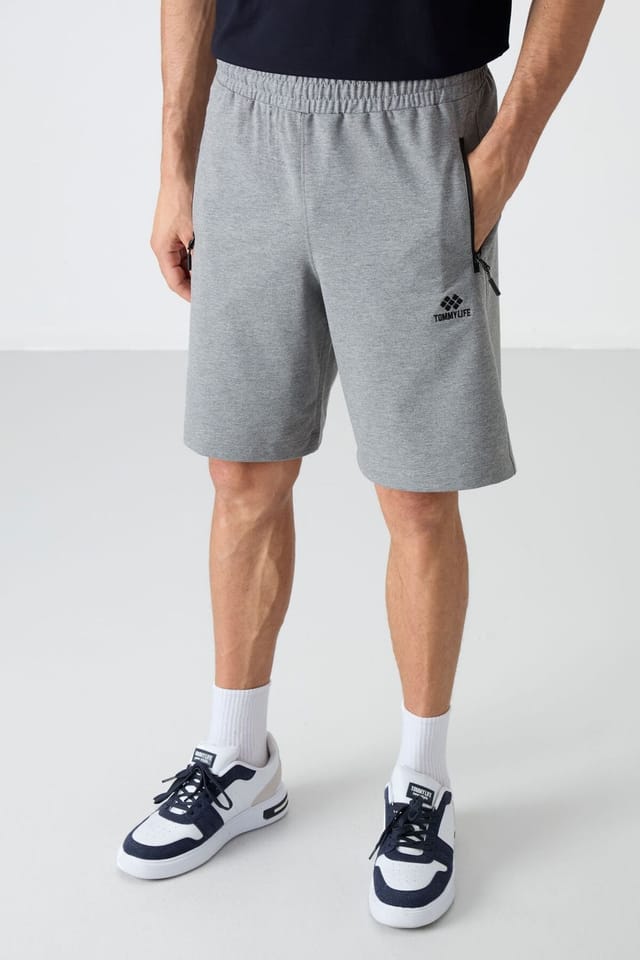 Tommy Life Tommy Life Men's Regular-fit Knit Sweat Shorts in Light Grey - 2