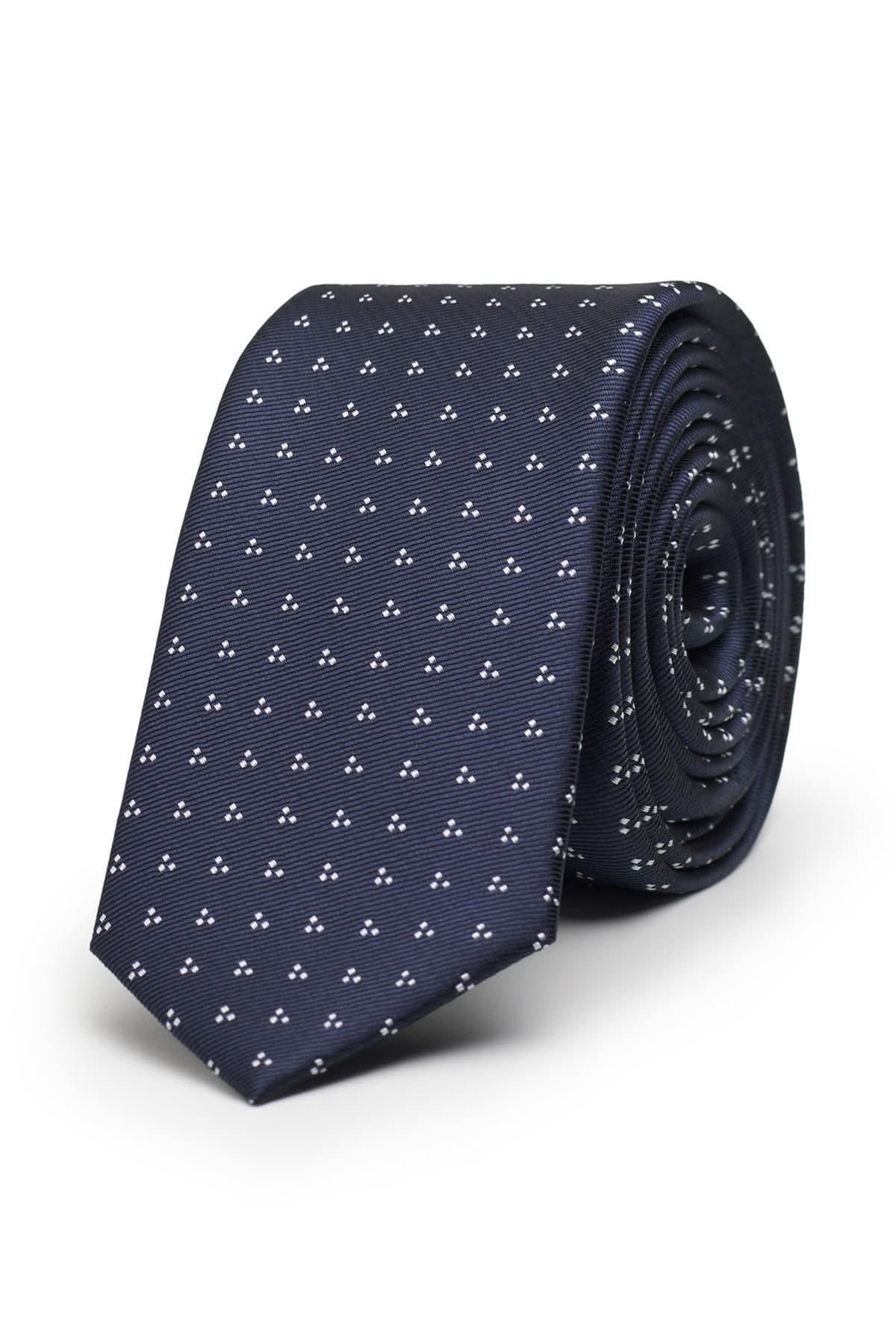 Paisley of London Paisley of London Navy Trio Dot Full-Length Skinny Tie
