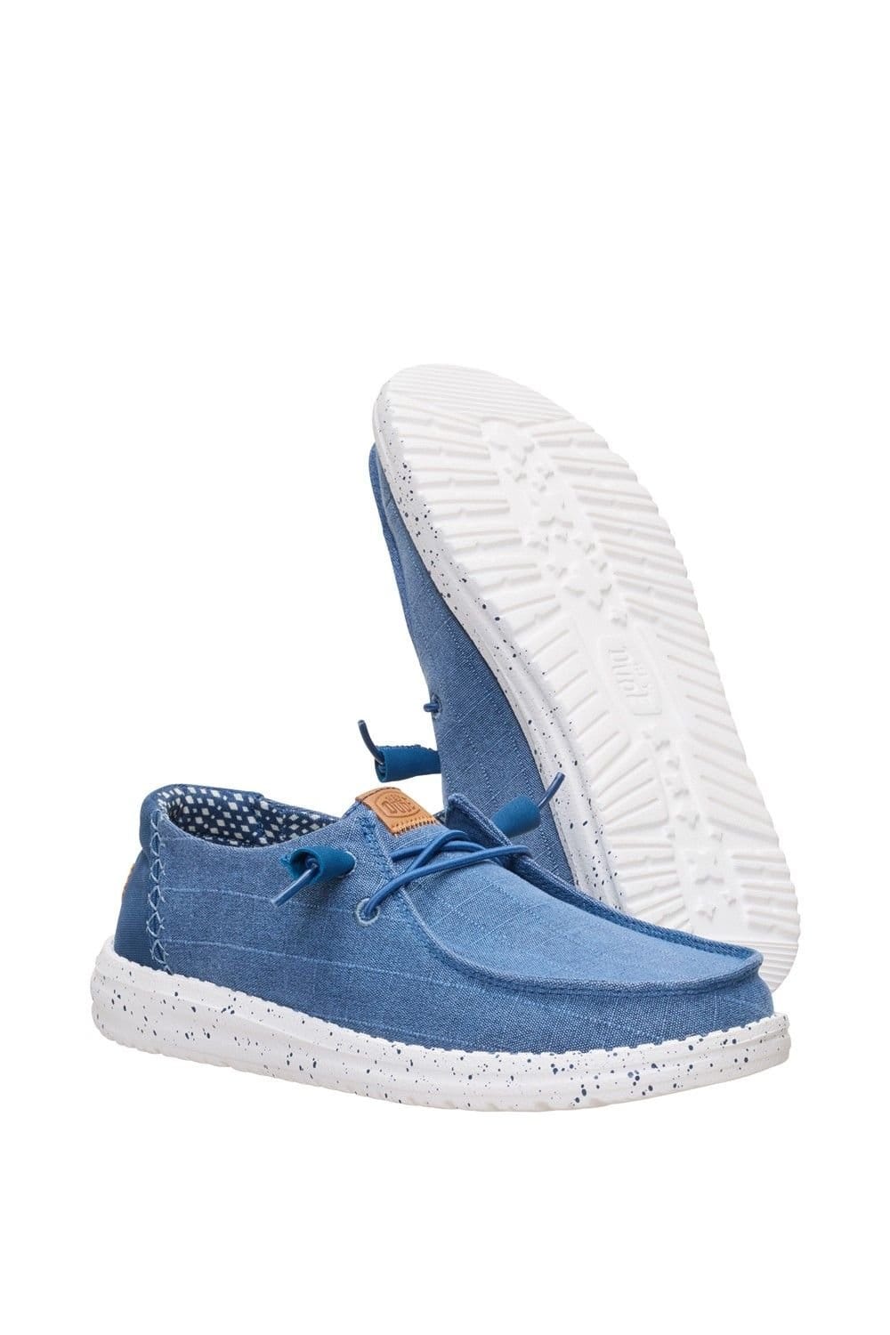 Hey Dude Hey Dude Women's Wendy Chambray Grid Casual Shoe in Blue - 4