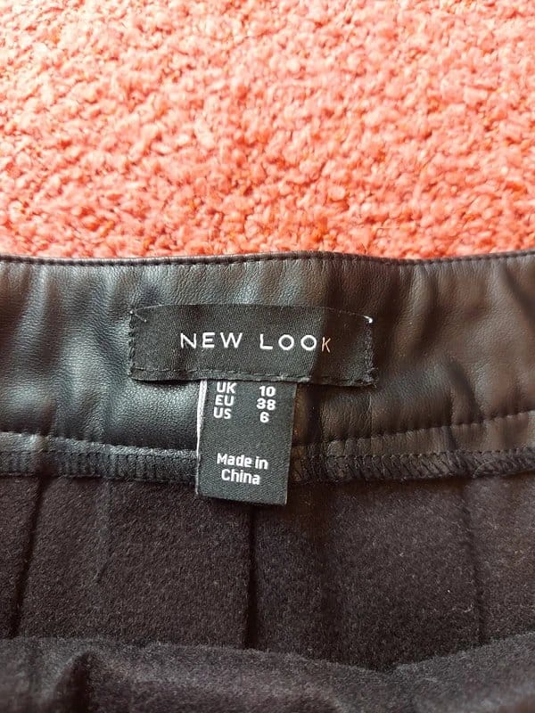 New Look Black Faux Leather Pleated Skirt