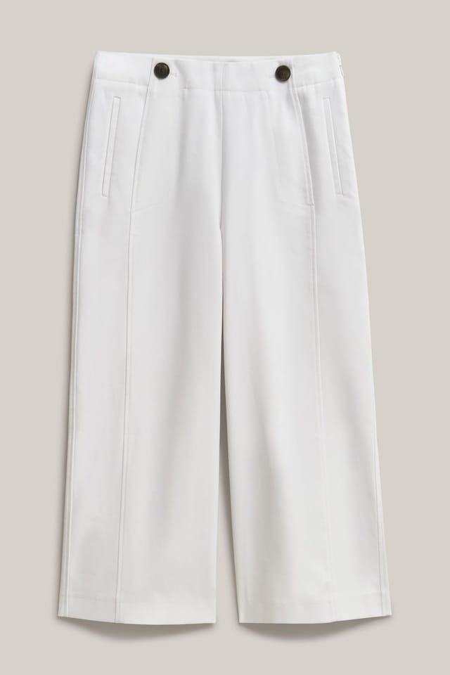 Hobbs London Hobbs London Women's Kimmi High Rise Culotte Trousers in Cool White - 2