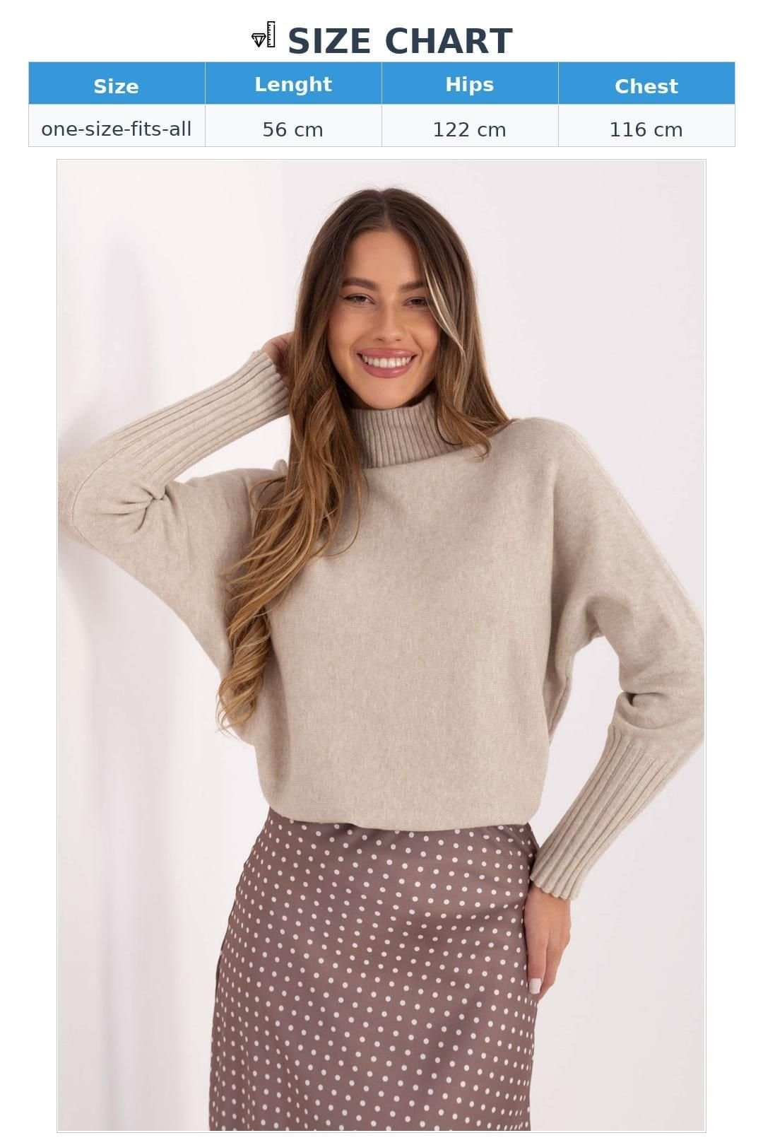 Love Lace Love Lace Women's Classic Turtleneck Knit Sweater for Everyday in Beige - 4