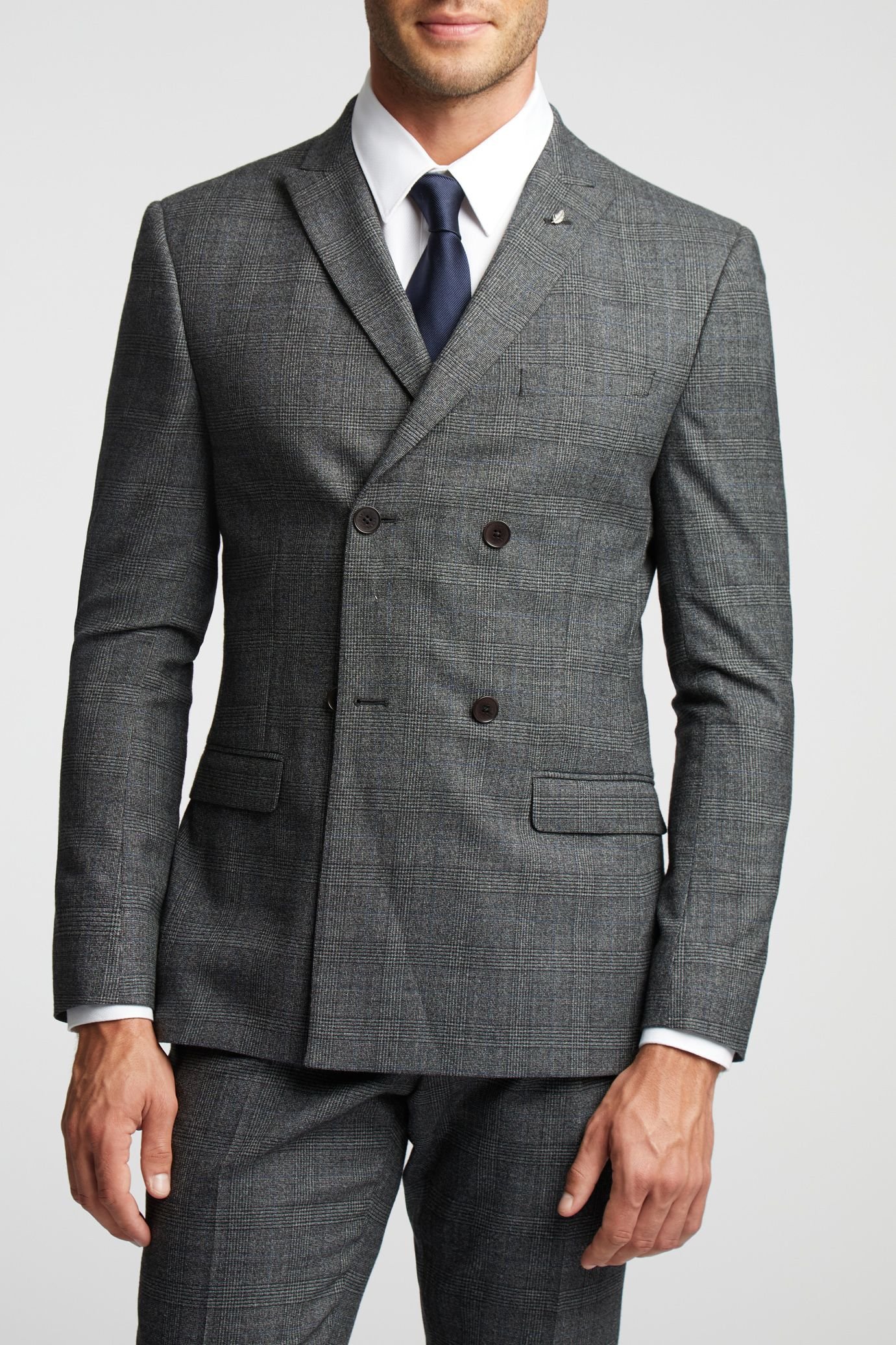 Ted Baker Ted Baker Men's Slim Fit Pow Check Jacket in Grey - 4