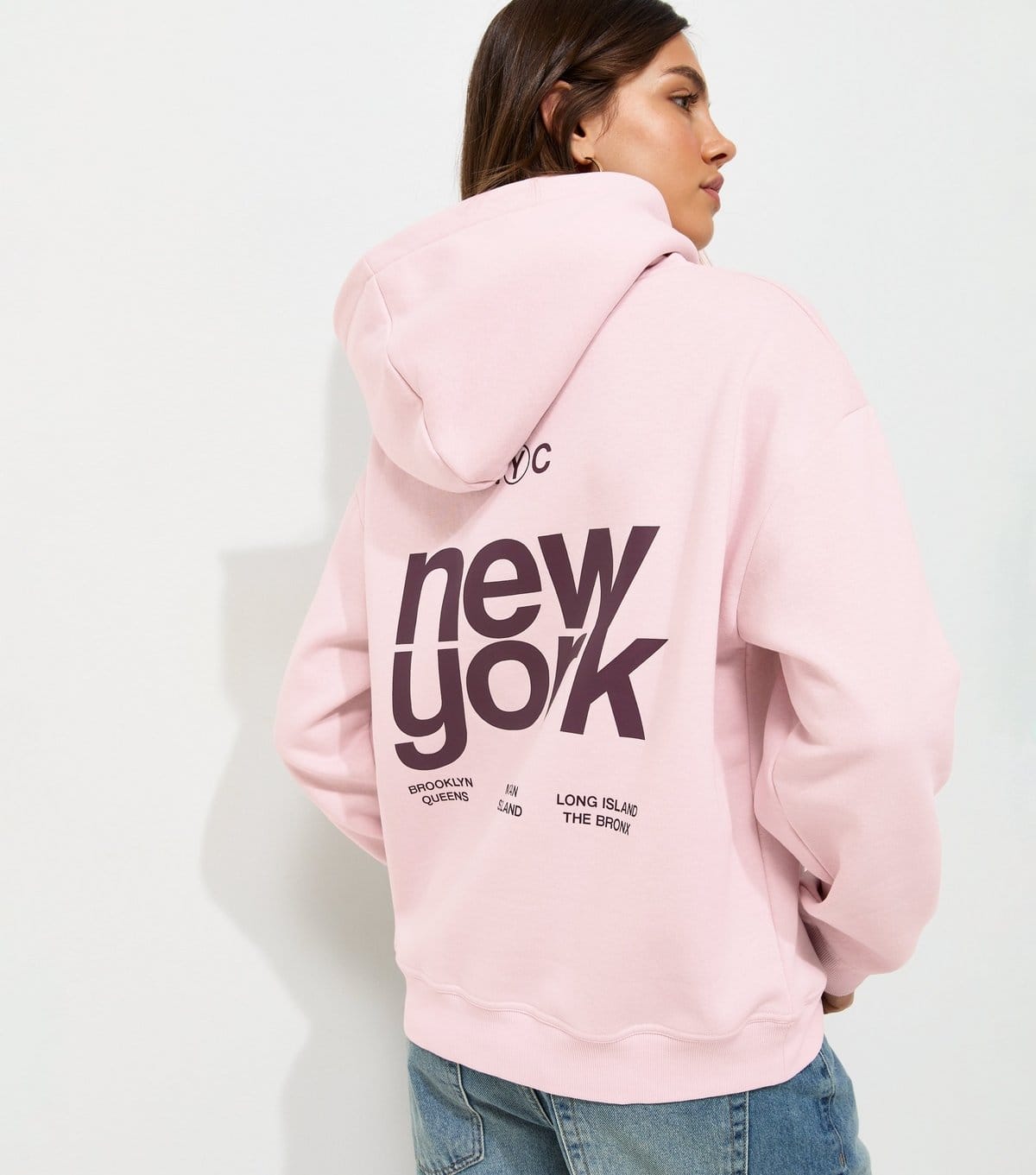 New Look Light Pink Cotton Rich Hoodie