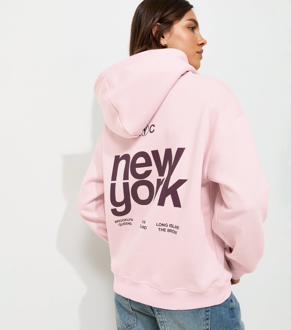 New Look New Look Light Pink Cotton Rich Hoodie