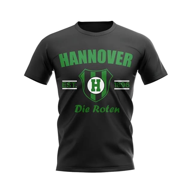Hannover 96 Hannover 96 Men's Personalised Hannover Established Football T-Shirt in Black - 2