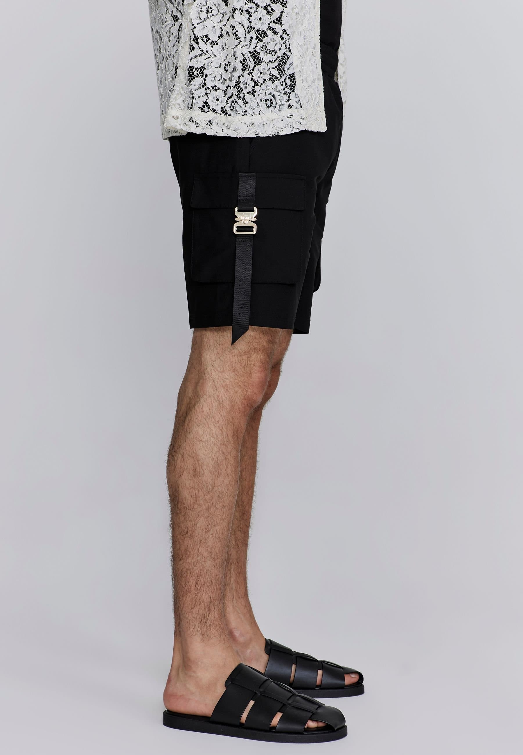 SikSilk SikSilk Men's Black Flight Cargo Short