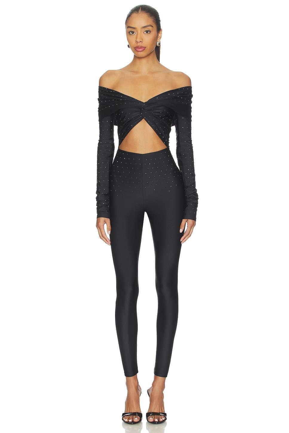 revolve Revolve Kendall Crystal Off Shoulder Jumpsuit