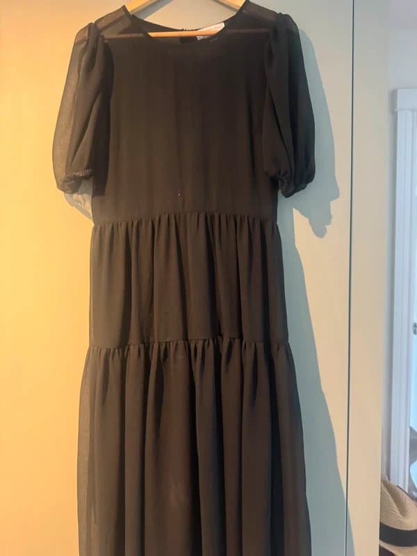 Never Fully Dressed Never fully dressed size 10 black chiffon dress immaculate