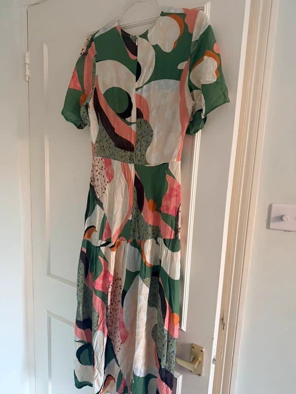 Never Fully Dressed Never Fully Dressed Abstract Print Midi Dress – UK 10