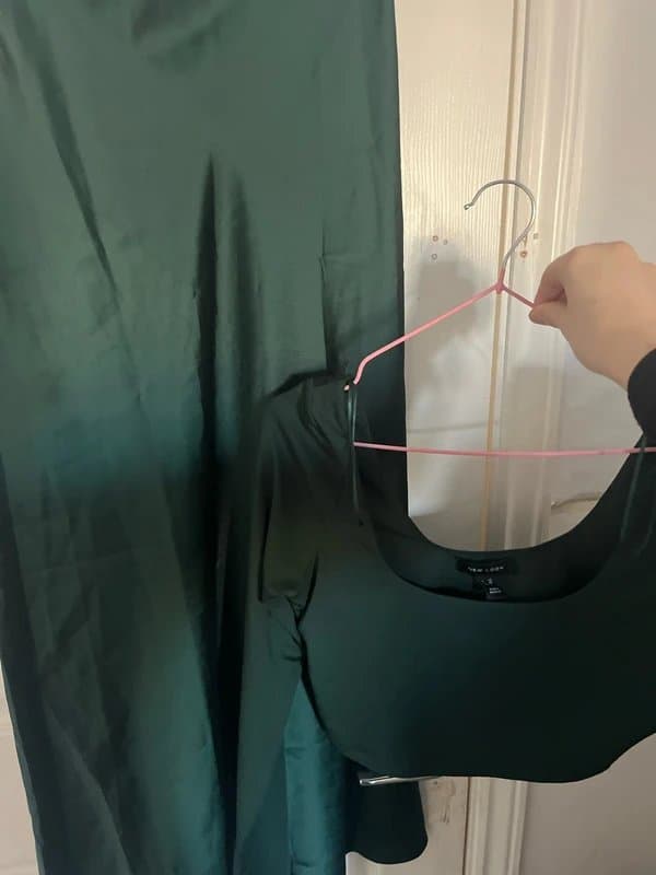 New Look Green satin skirt set