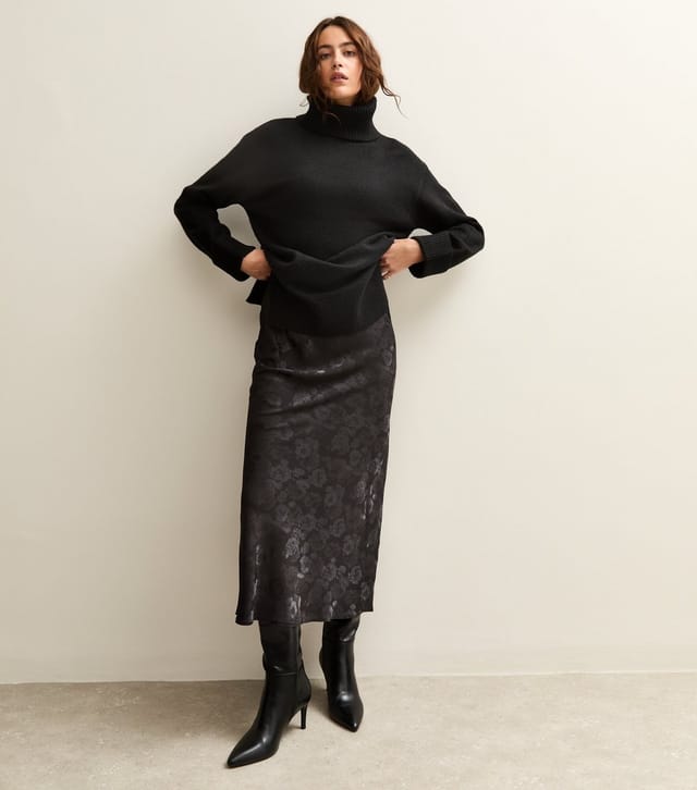 New Look Women's Black Floral Maxi Slip Skirt New Look - 3