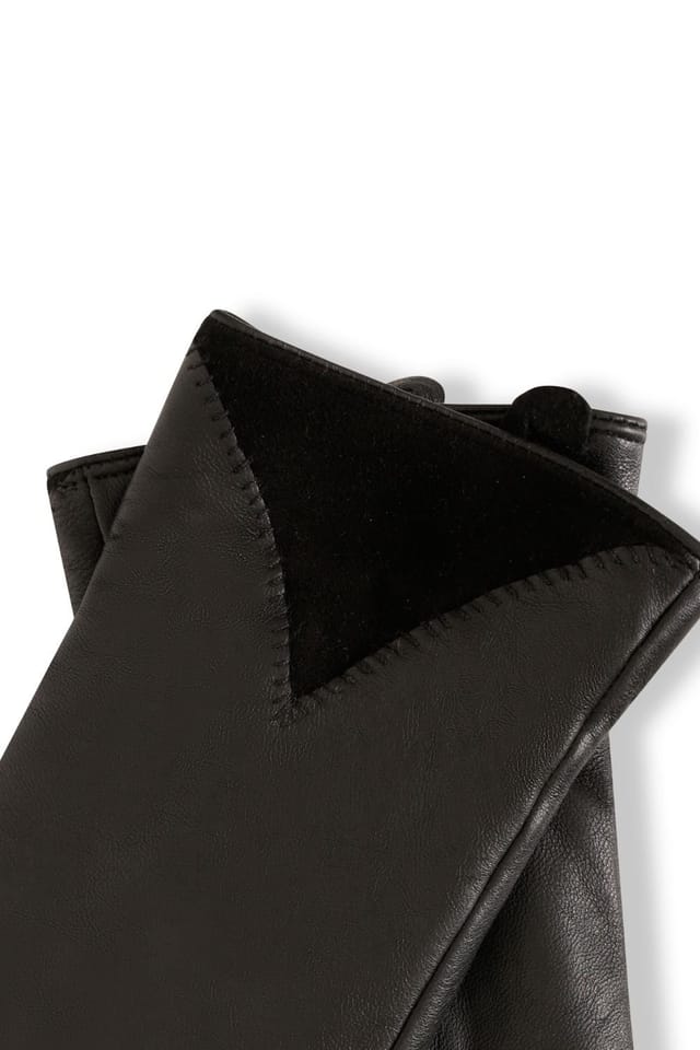 Barneys Originals Barneys Originals Women's Gift Boxed Real Leather & Suede Contrast Gloves in Black - 2