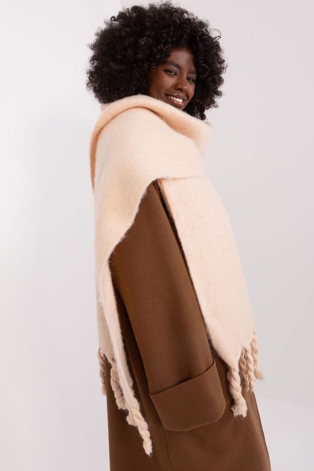 Love Lace Love Lace Women's Smooth Polyester Tassel Scarf Long Lightweight Fall Wrap in Beige - 2