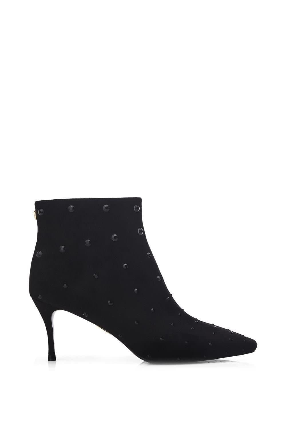 Moda In Pelle Moda In Pelle Women's 'Wenoa' Alcantara Heeled Boots in Jet Black