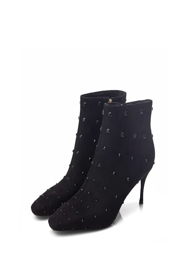 Moda In Pelle Moda In Pelle Women's 'Wenoa' Alcantara Heeled Boots in Jet Black - 3