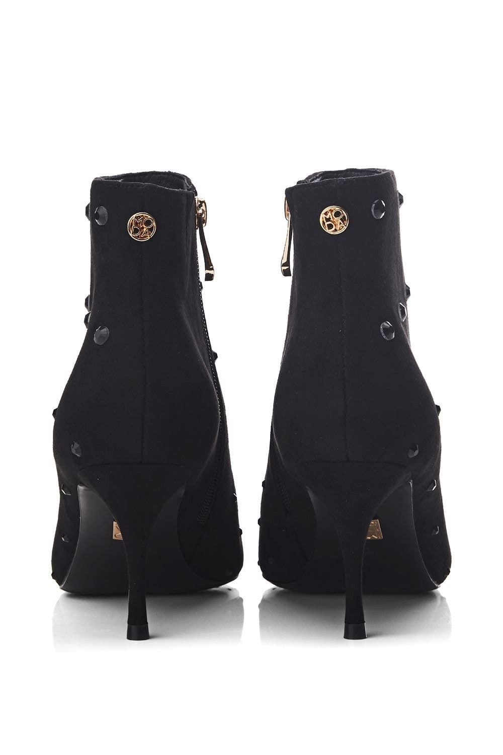 Moda In Pelle Moda In Pelle Women's 'Wenoa' Alcantara Heeled Boots in Jet Black - 4