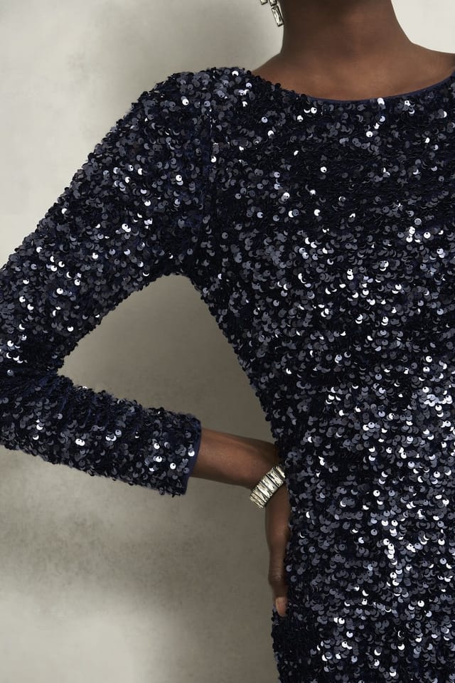 Hobbs London Hobbs London Women's Sawyer Sequin Dress in Dark Navy - 3