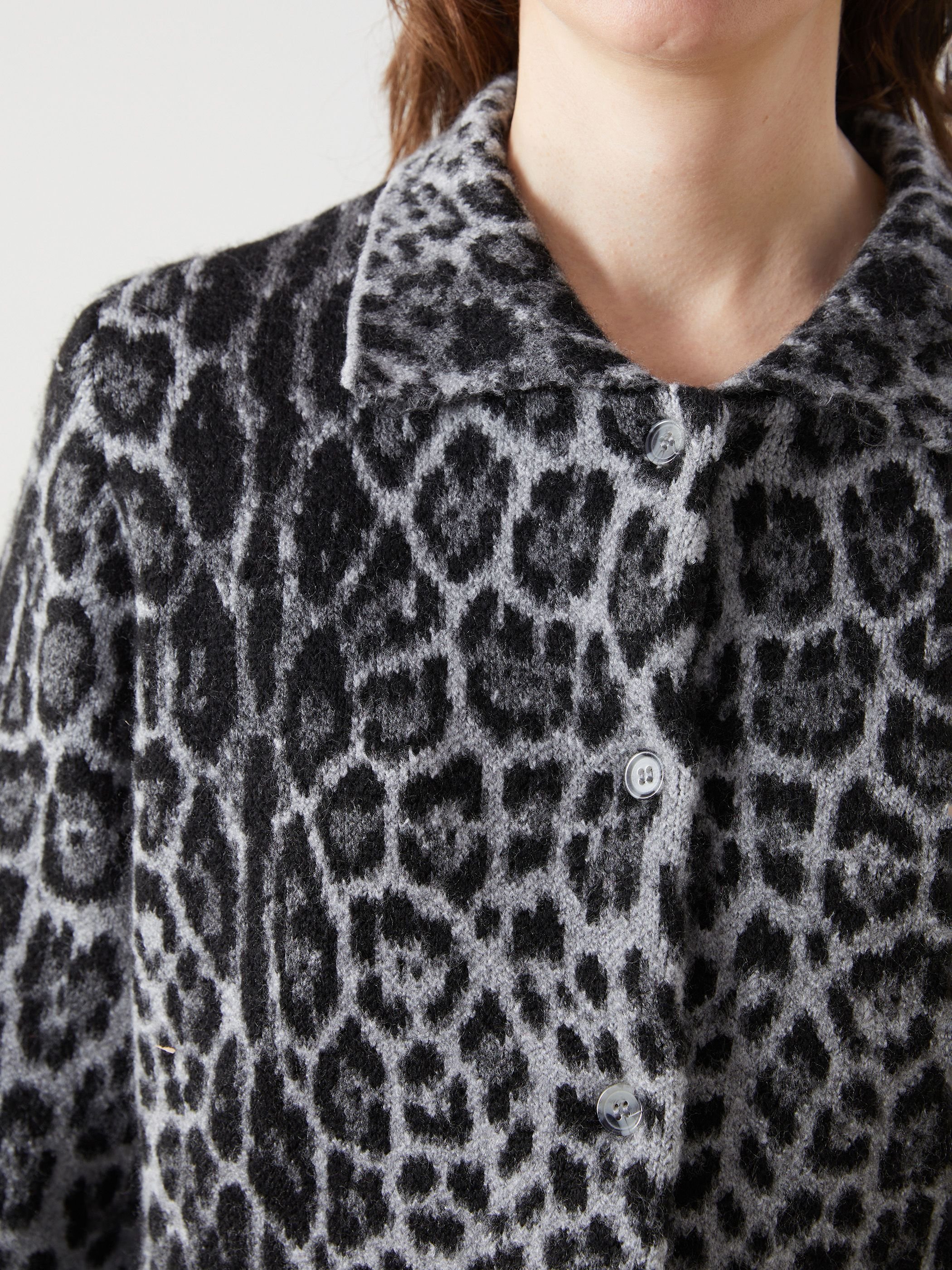 Dexia Dexia Women's Stylish Versatile Leopard Print Cardigan in Black - 3
