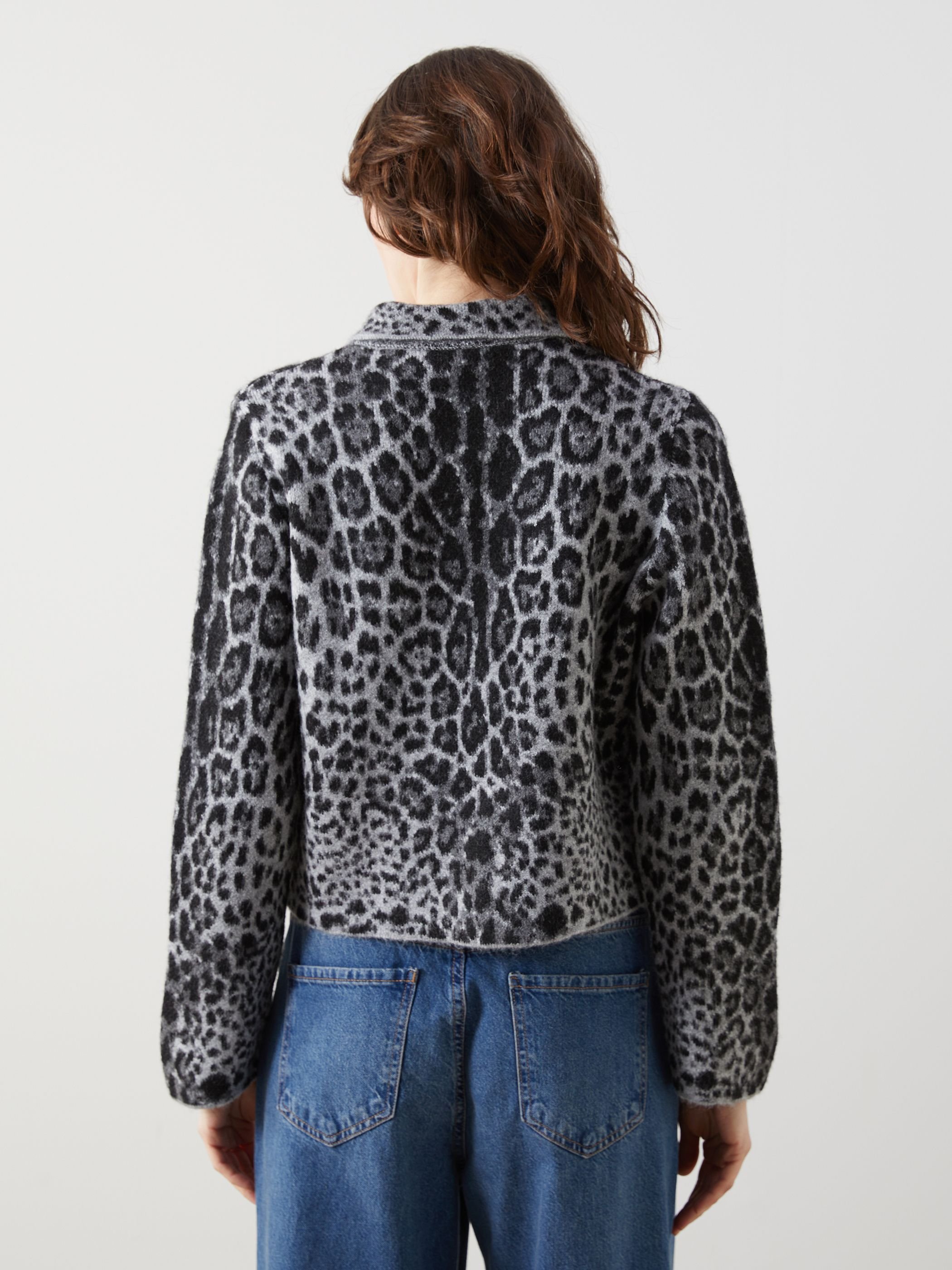 Dexia Dexia Women's Stylish Versatile Leopard Print Cardigan in Black - 4