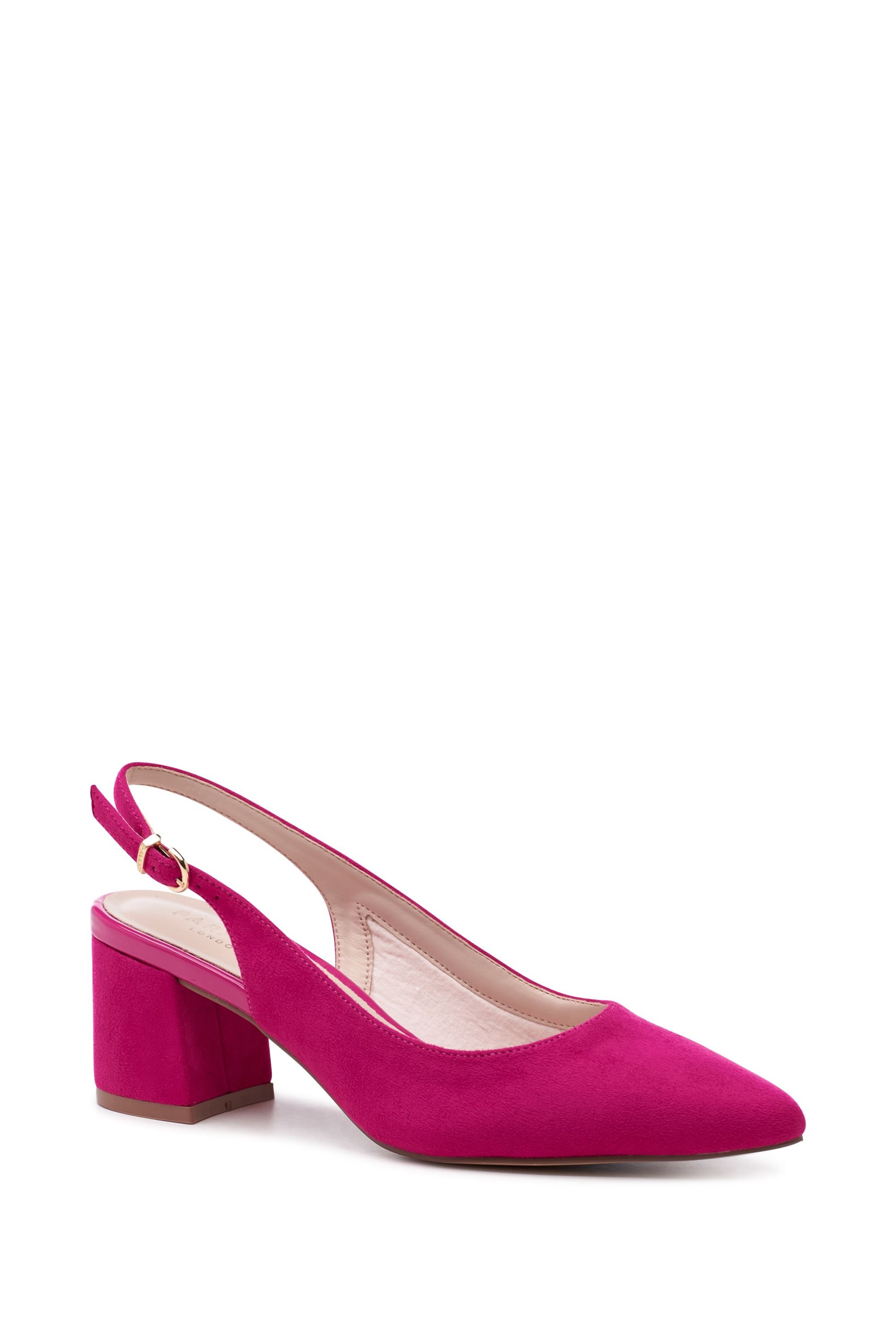 Paradox London Paradox London Women's 'Isadora' Block Heel Slingback Court Shoes in Fuchsia - 2