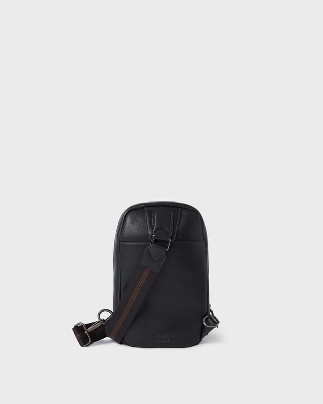 OSPREY LONDON OSPREY LONDON Men's The Compass Leather Sling Bag in Black - 3