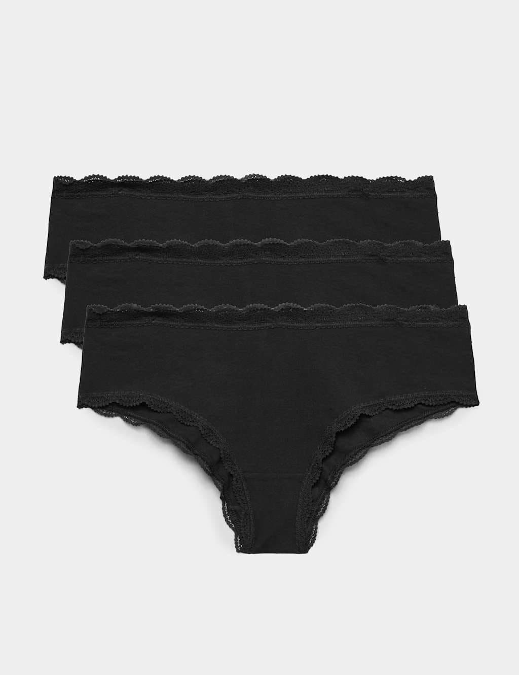 Marks & Spencer M&S 3pk Cotton Rich Hipster Knickers Black