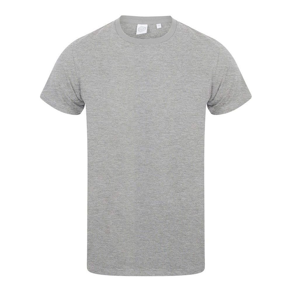 SF Men Grey Stretch Crew Neck T-Shirt