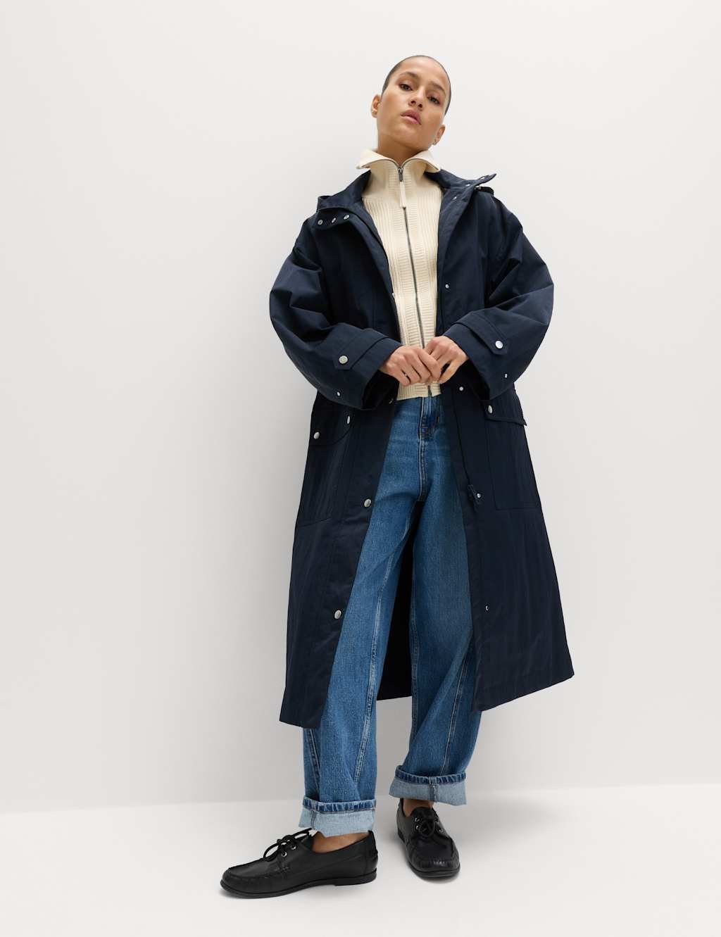 Marks & Spencer M&S Waterproof Stormwear™ Ultra Hooded Parka Midnight Navy - 3