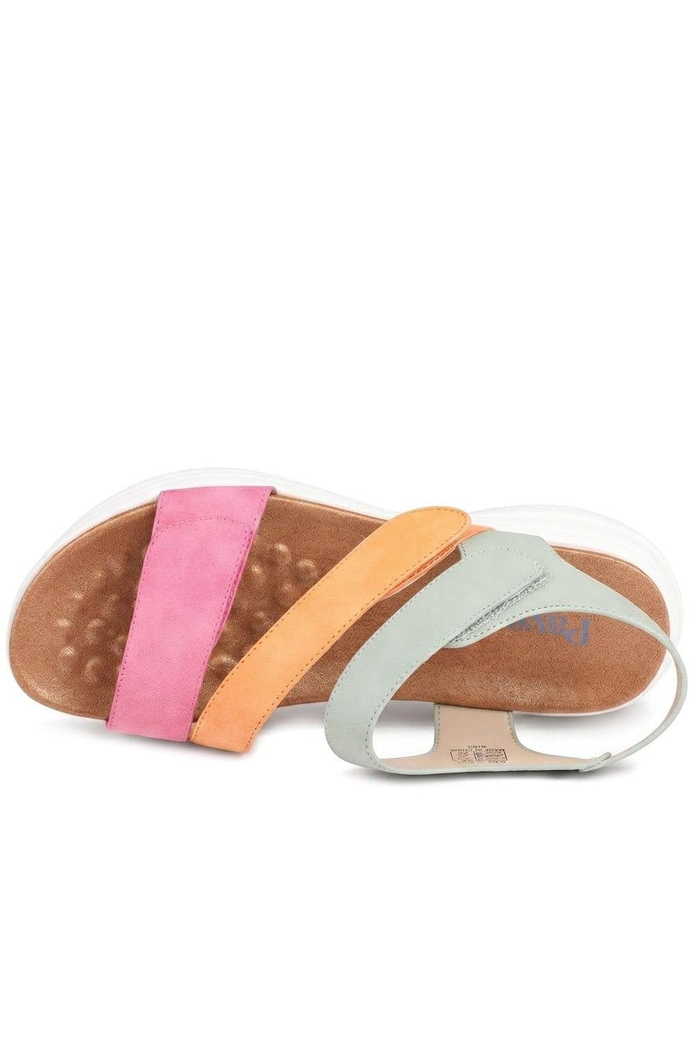 Pavers Pavers Women's Wide Fit Triple Adjustable Strap Sandals in Pink - 4