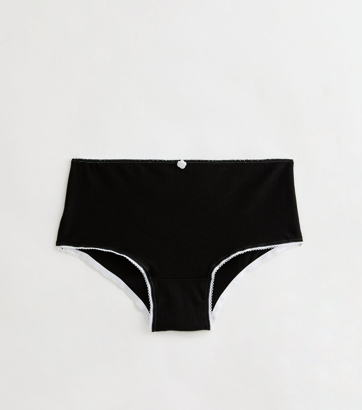 New Look Girls' Black Contrast Trim Short Boxer Briefs New Look - 1