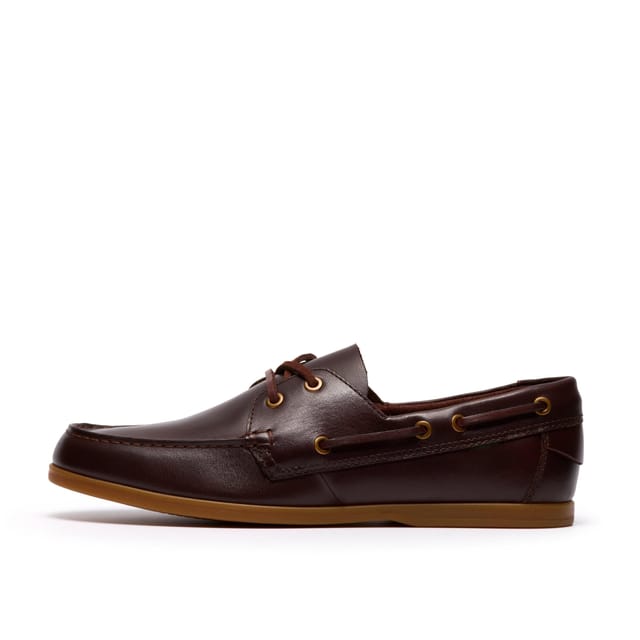 Clarks Clarks Men's Charmouth Lace Brown Leather Boat Shoes, Lace Up - 2