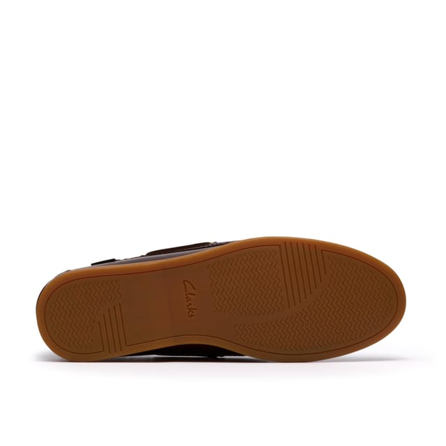 Clarks Clarks Men's Charmouth Lace Brown Leather Boat Shoes, Lace Up - 3