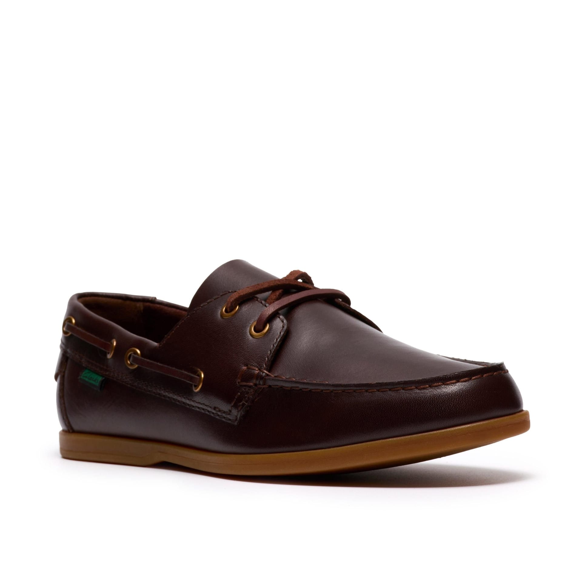 Clarks Clarks Men's Charmouth Lace Brown Leather Boat Shoes, Lace Up - 4