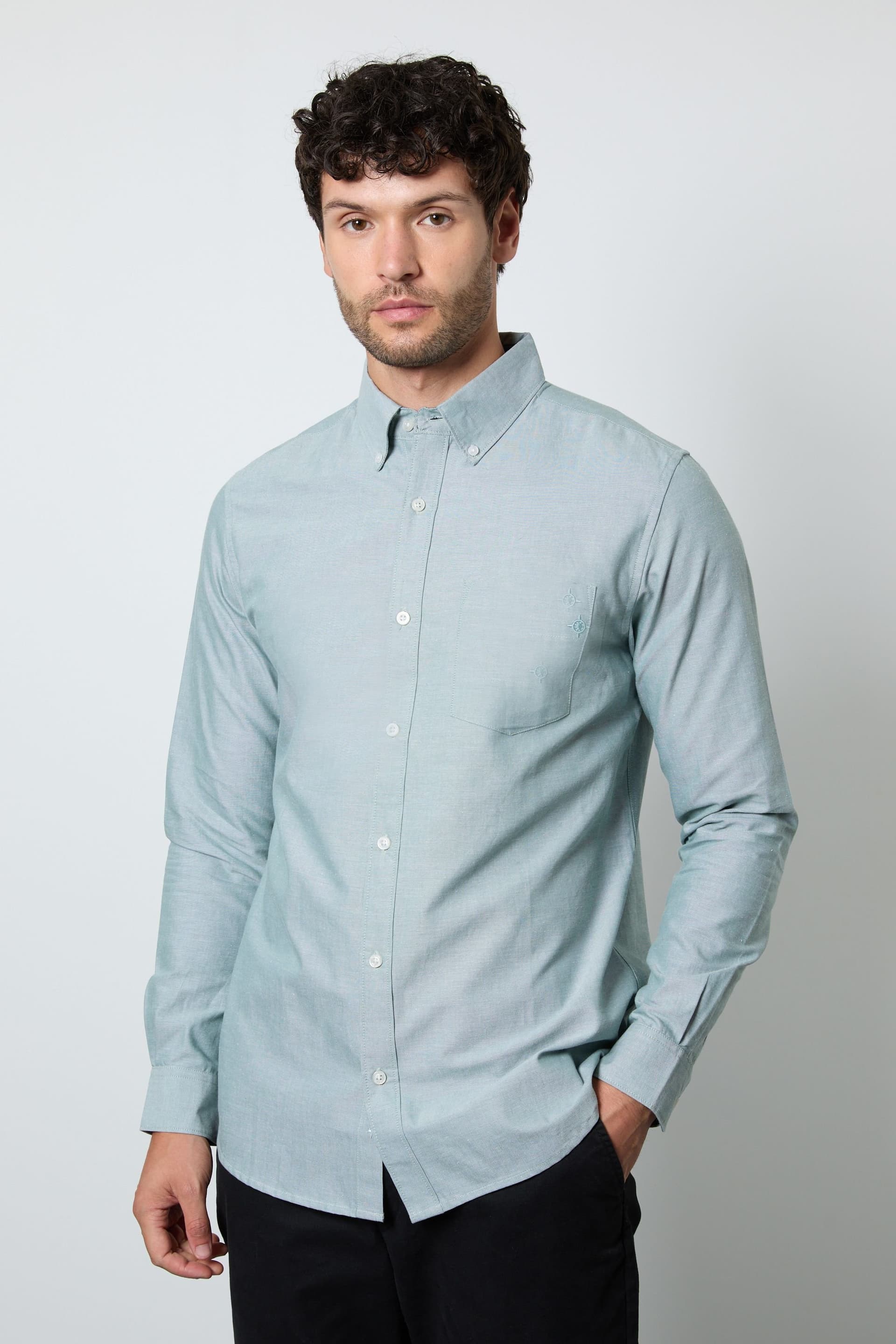 Maine Maine Men's Green Oxford Long Sleeve Shirt