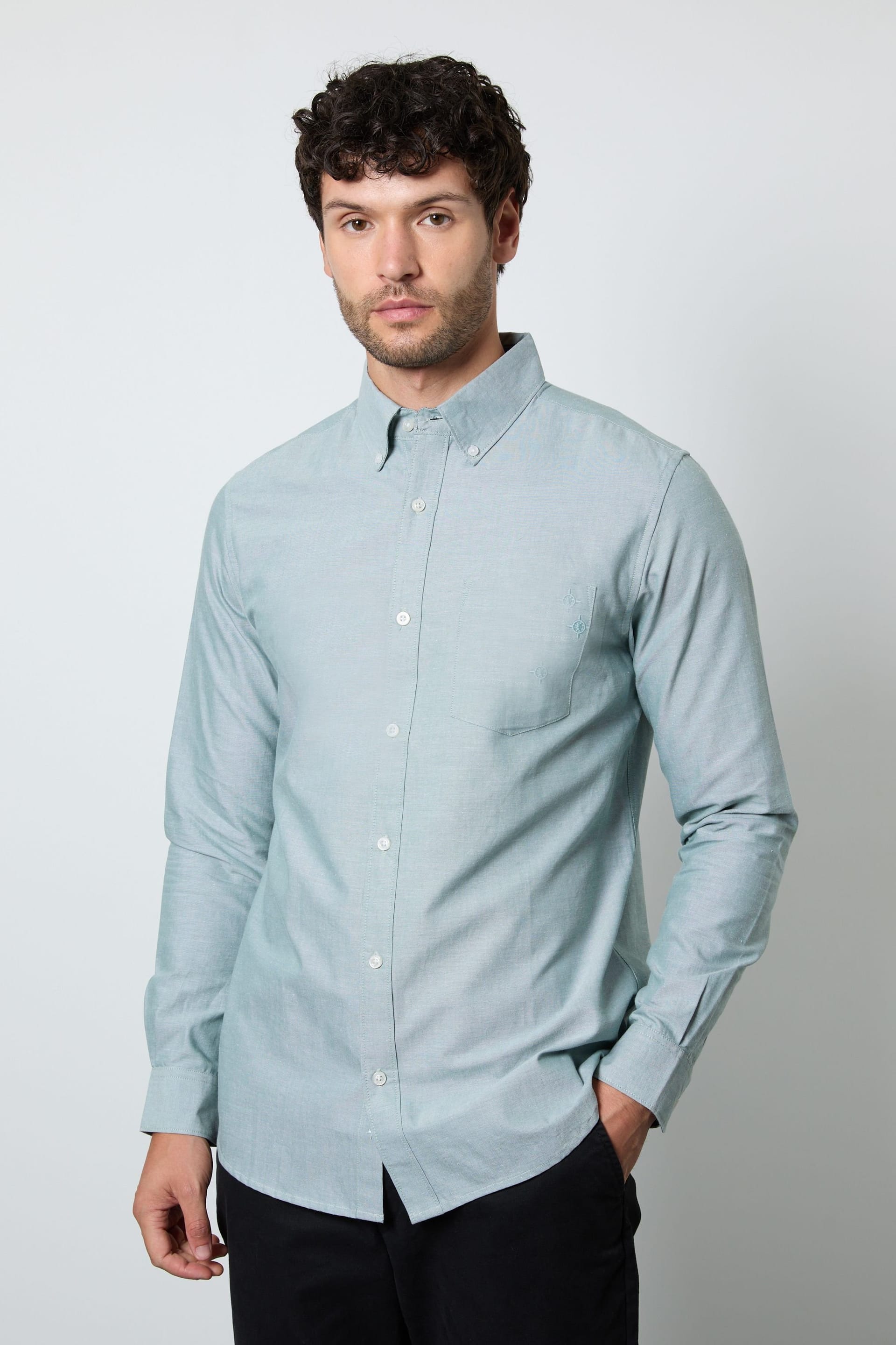Maine Men's Green Oxford Long Sleeve Shirt