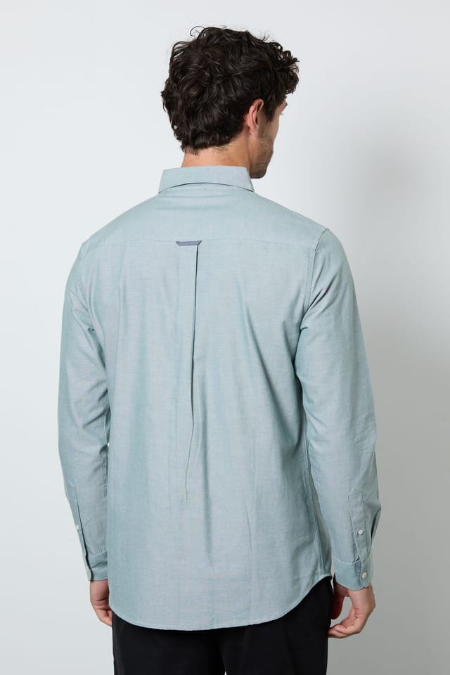 Maine Maine Men's Green Oxford Long Sleeve Shirt - 3