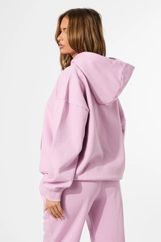 Kaiia Kaiia Embossed Logo Oversized Hoodie Parma Violet - 3