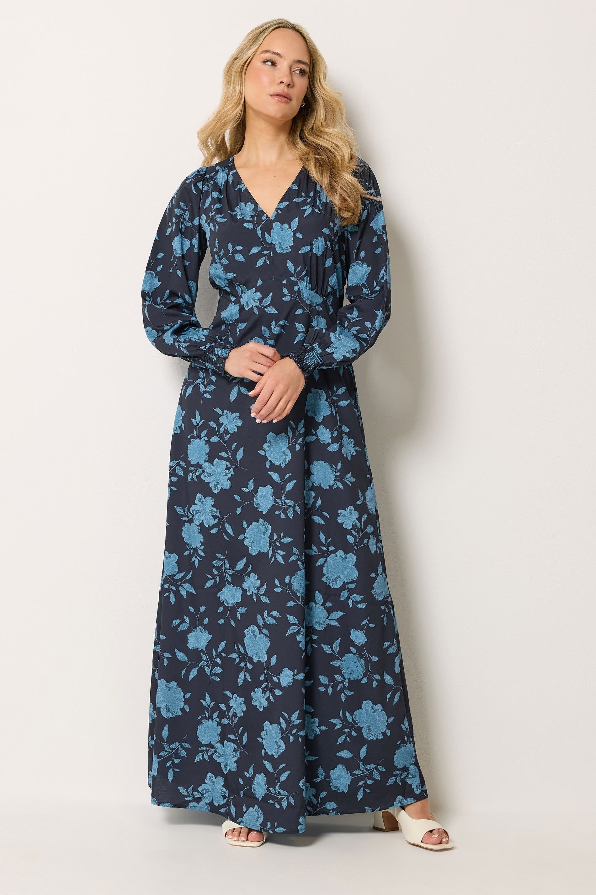 Long Tall Sally Long Tall Sally Women's Tall Floral Maxi Dress in Mid Navy - 4