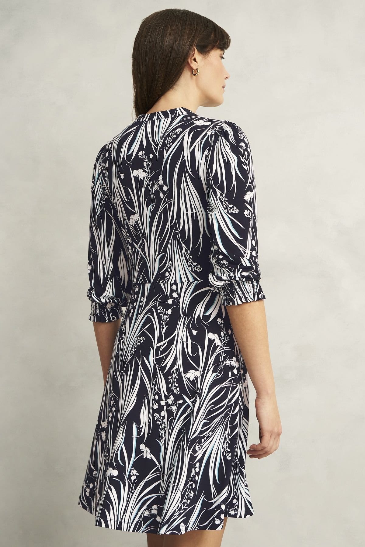 Hobbs London Hobbs London Women's Mollie 3/4 Sleeve V-Neck Jersey Dress in Dark Navy - 4