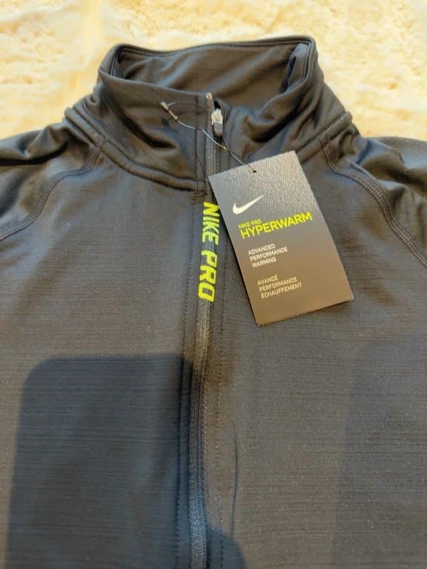 Nike Nike Pro Hyperwarm 1/2 Zip 1/4 Zip Running Top Black Neon Size Small S BNWT