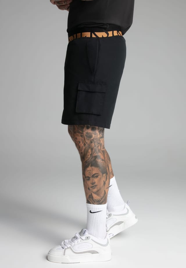 SikSilk SikSilk Men's Black Cargo Swim Short in Navy - 2