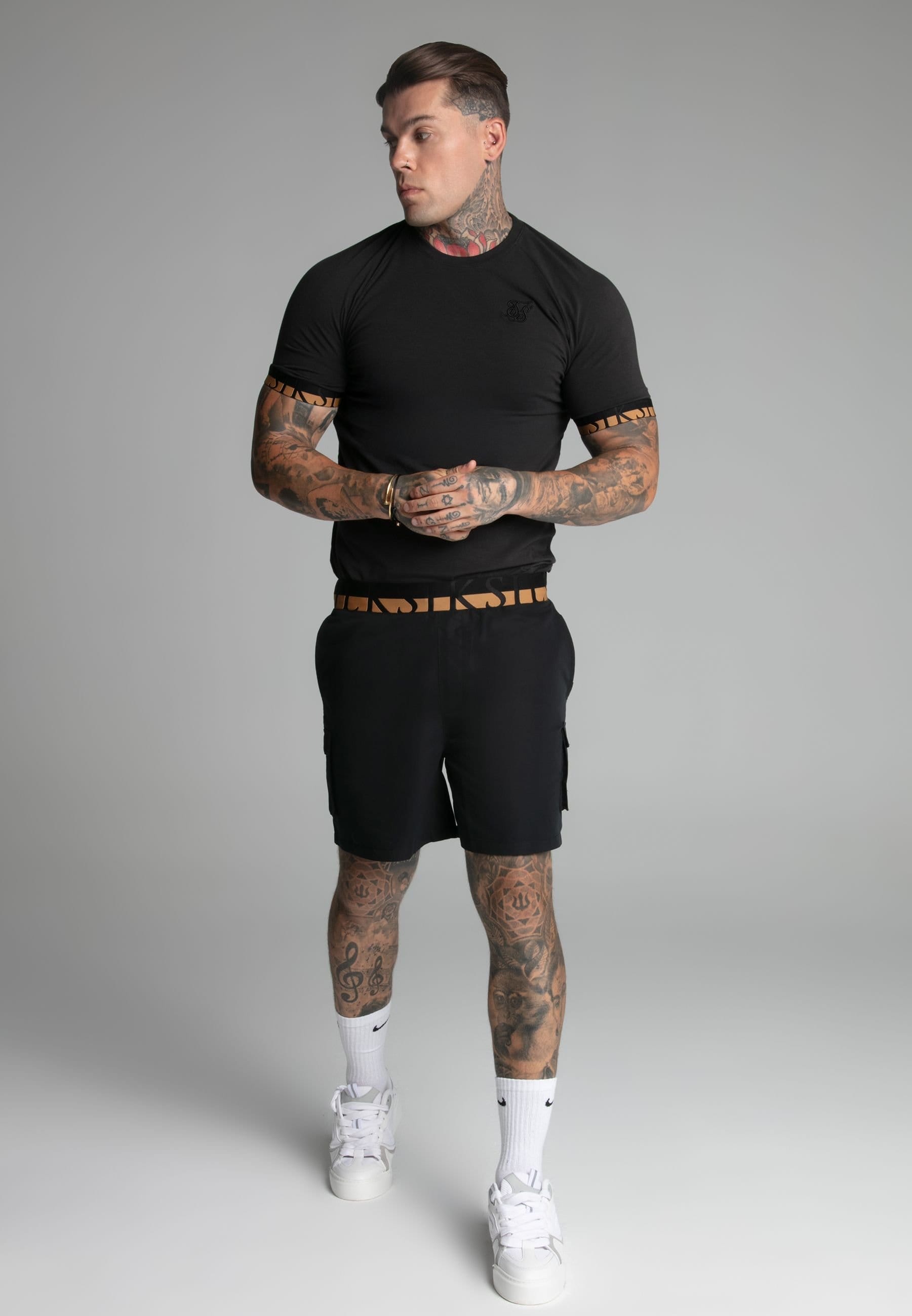 SikSilk SikSilk Men's Black Cargo Swim Short in Navy - 4